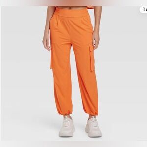 EUC JoyLab Cinch Hem Woven Cargo Pants - Orange - size XL